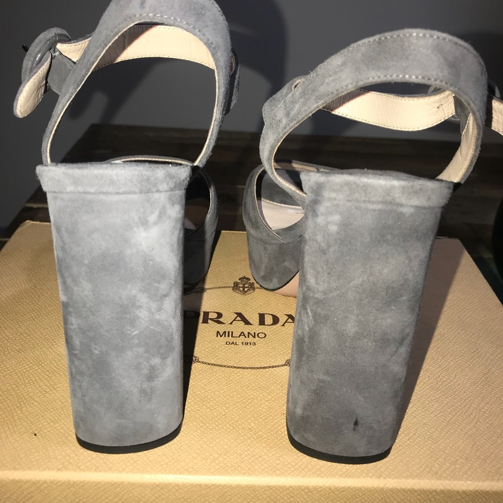 New Prada Authentic Women Suede Platform Sandals - Picture 8 of 8
